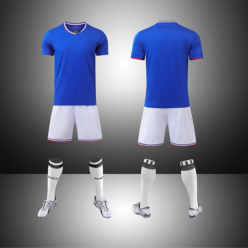 Traje de uniforme de fútbol de club transfronterizo al por mayor de velocidad, camiseta retro para adultos para niños, traje de entrenamiento de comercio exterior de manga corta, verano
