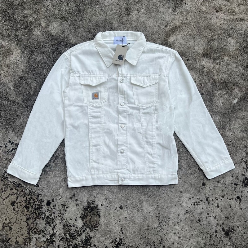 Cross-Border Carhartt Carhartt Men's Logo Cloth Buttoned Street American Classic White Lapel Denim Jacket