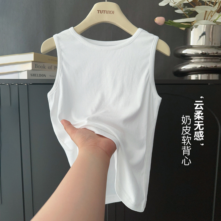 Zhilili Children's Clothing Girls' Vest 2026 Summer New Style Children's Soft Elastic Sleeveless Top Solid Color Breathable Vest