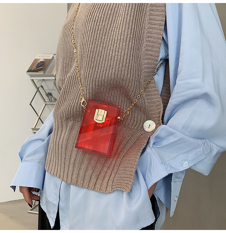 2021 nuevo bolso transparente acrlico de moda bolso mini diagonal bolso de hombro con cadena de cena de lpiz labialpicture15