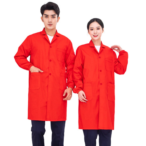 Anti-static lab coat, spring and autumn mesh long blue lab protective clothing, electronic chemical warehouse material handling.