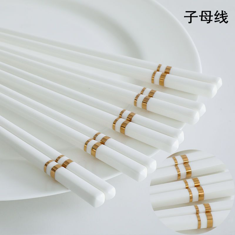 Jingdezhen Ceramic Chopsticks Are Mold-Free, Household Healthy High-End Chinese Bone China Chopsticks, Non-Slip, High Temperature Resistant and Easy to Clean
