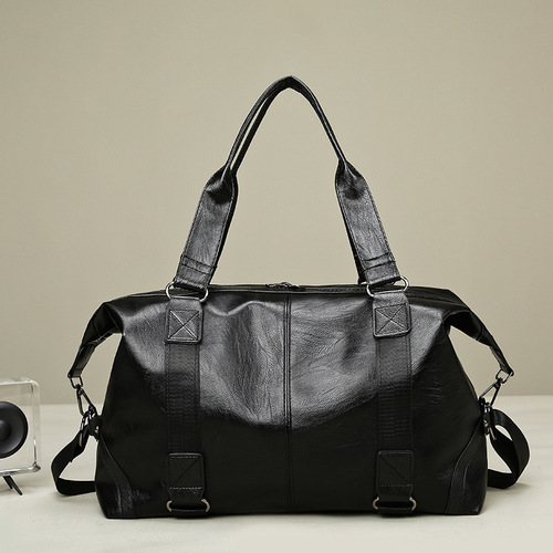 New business trip shoulder crossbody travel bag PU soft leather texture sports training bag large capacity casual portable storage