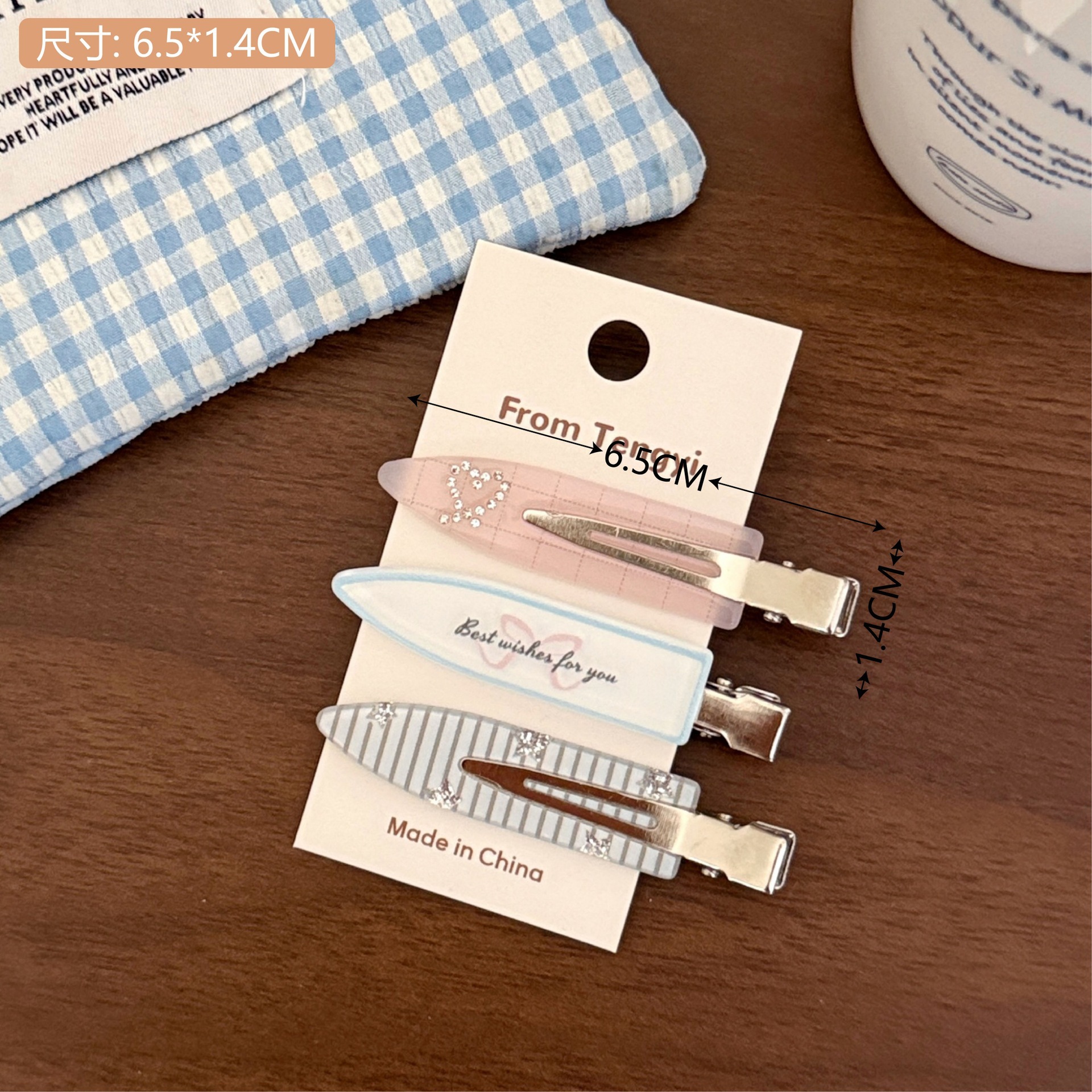 Pinza de Cabello de Acrílico para Maquillaje y Flequillo