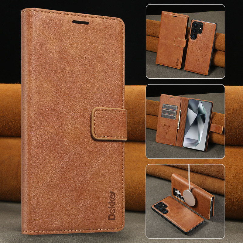 Suitable for Samsung S26Ultra Leather Case S25 Magnetic Detachable Wallet Two-In-One Magsafe Wireless Charging Protective Case Suitable for Samsung S26Ultra Leather Case S25 Magnetic Detachable Wallet Two-In-One Magsafe Wireless Charging Protective Case
