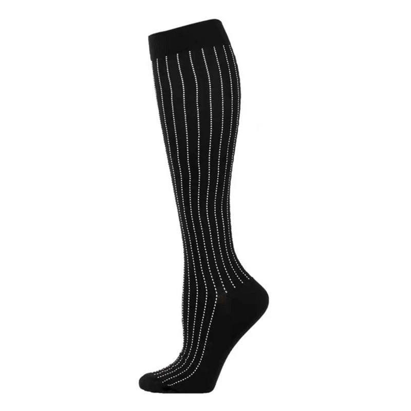 Compression Running Socks, Unisex Jacquard Knee-High Socks, Multiple Patterns, S/M & L/XL