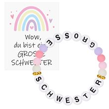 儿童字母手链粉色珠子金色隔片串珠弹力绳礼物手链彩珠字母手链