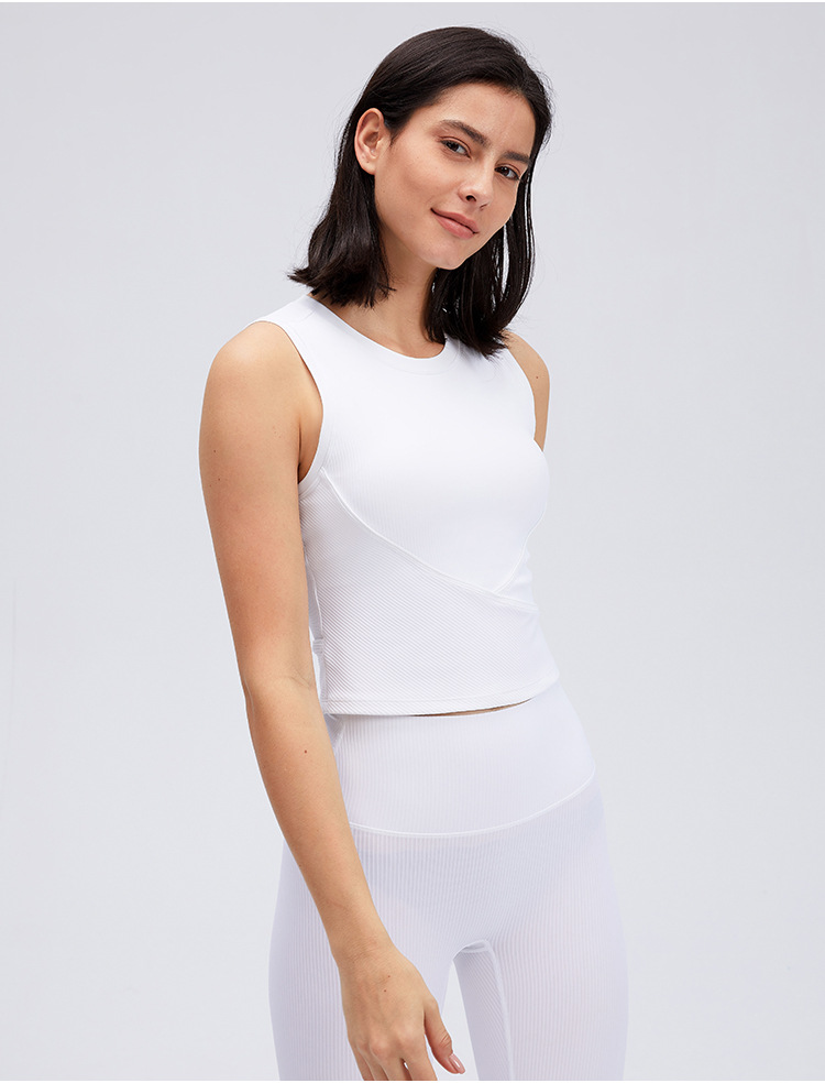 Title 10, Sportieve yoga vest met borstpads, kort en slan...