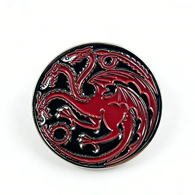 Game of Thrones Targaryen Family Brooch, Blood and Fire Three-Headed Dragon Badge, Dark Style Anime Merchandise, Backpack Accessories (Yaxa sancaqları) - d09-03-d04e-35-3-2