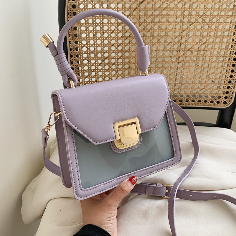 女包2021新款韩版洋气透明小方包休闲透明塑料单肩斜挎手提小方包