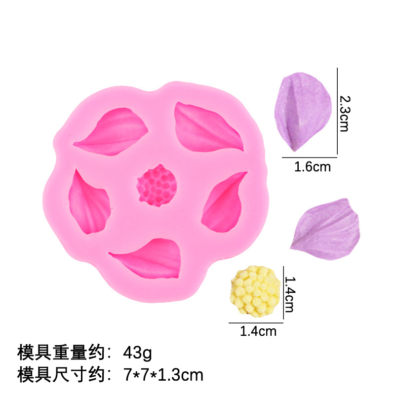 Raspador flor tulipán flor hoja molde de silicona pastel de bricolaje decoración chocolate horneado pétalos molde de hoja