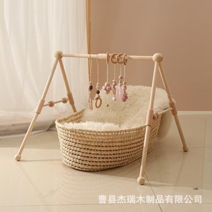 Cross-border Wooden Baby Gym Rack Household Indoor Baby Game Hanger Parent-Child Interactive Solid Wood Baby Gym Rack