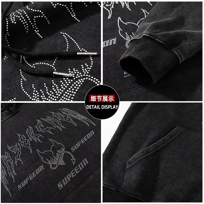 Americana Terry suéter primavera hombres nueva pareja suéter con capucha de gran tamaño suelta simple suéter de los hombres