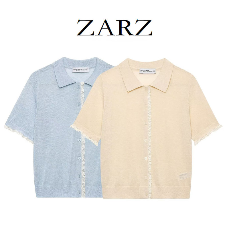 ZARZ self-made European and American style new women's fashionable lace short-sleeve knit jacket 3920128 ZARZ self-made European and American style new women's fashionable lace short-sleeve knit jacket 3920128
