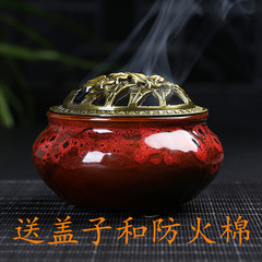 Factory wholesale kiln change incense burner Buddhist utensils incense mosquito incense temple household aroma lamp ceramic craft cross-border goods