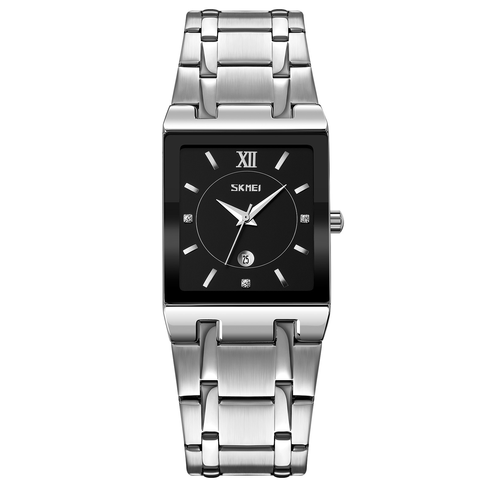Momento calendario cuadrado americano reloj de hombre correa de acero impermeable ligero reloj de pulsera de negocios regalos personalizados mayoristas de comercio exterior