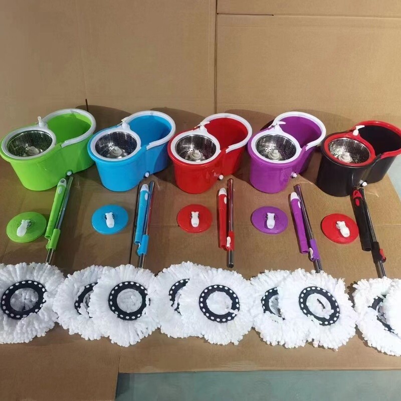 Household Mop Bucket Mop Eight-character Cleaning Bucket Plastic Wheeled Bucket Gift Car Washing Bucket Rotating Mop