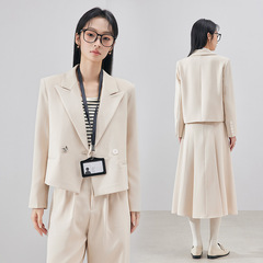 高级感短款西装外套女气质轻职场通勤职业大学生面试正装西服套装