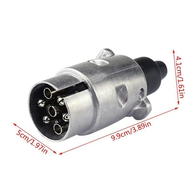 European Aluminum Alloy 12V 7-Core Aluminum Alloy Trailer Plug Connector Signal Tail Light Bundle Adapter European Standard