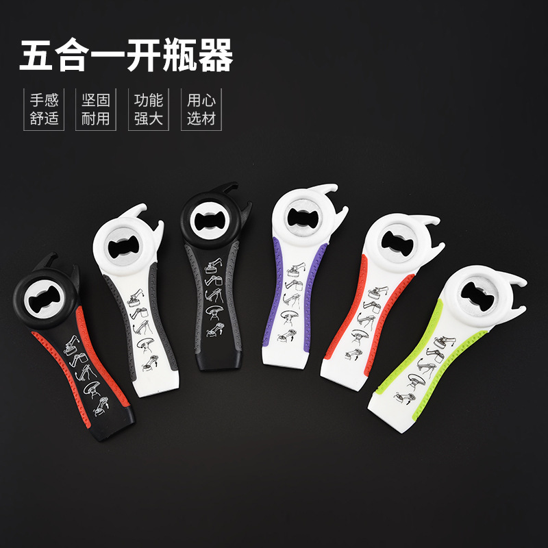 Multifunctional creative beer soda can opener can opener five-in-one opener kitchen small tool