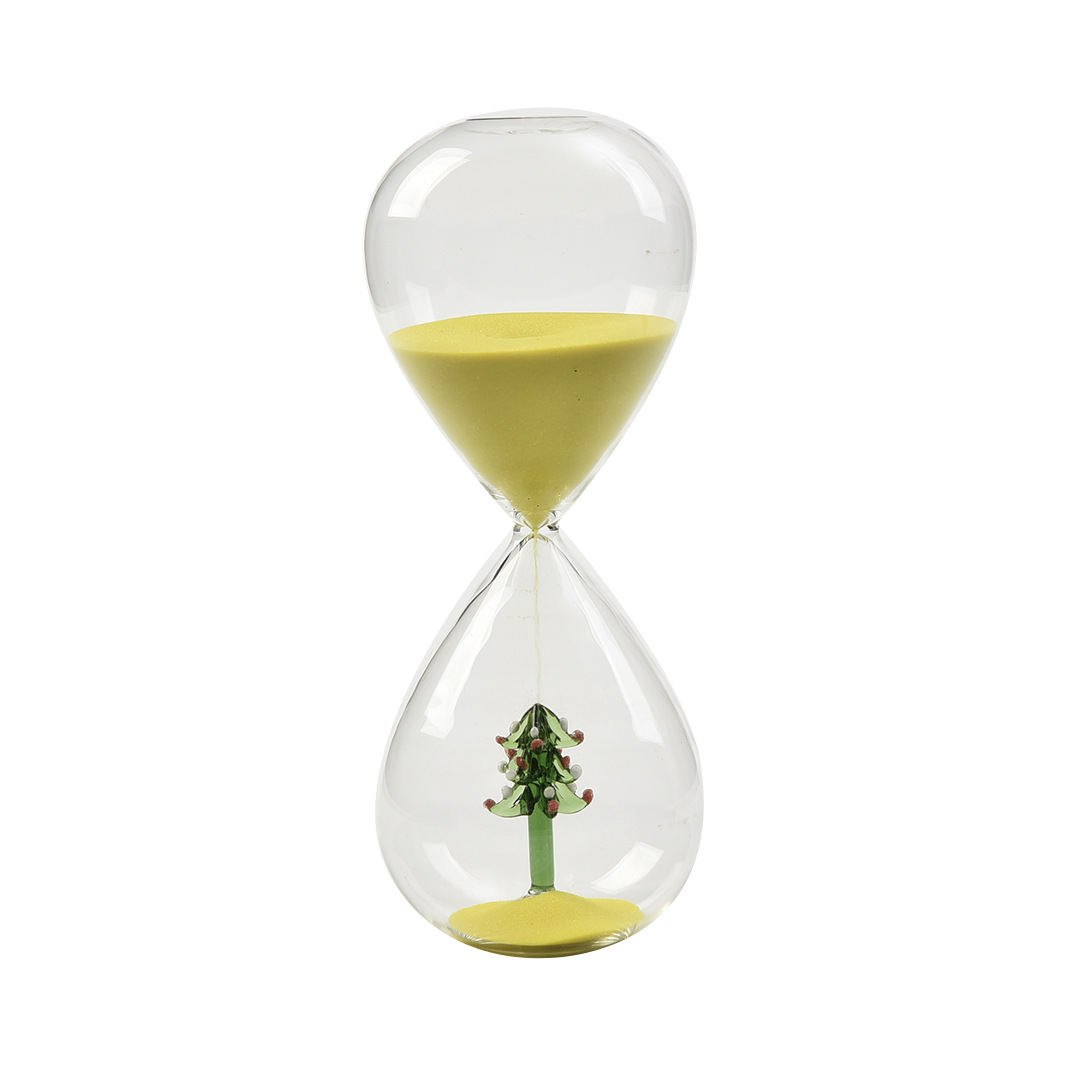 30 minutos creativos árbol de Navidad reloj de arena cronometrador abeja modelado decoraciones para el hogar artesanías de vidrio fábrica al por mayor