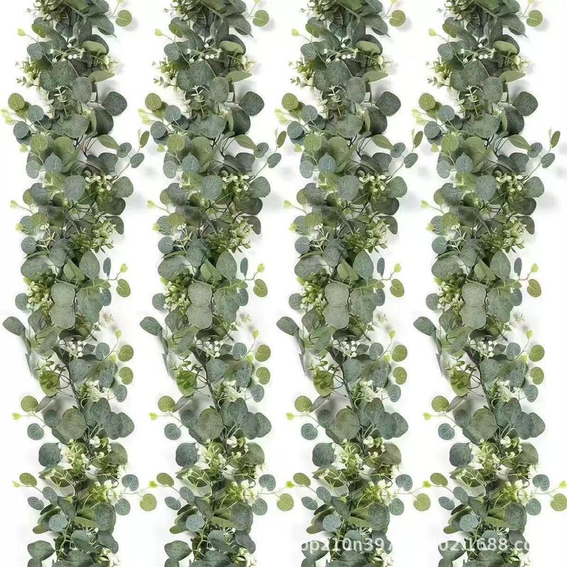 Artificial American-Style Winding Vines 180cm Money Leaf Vine Home Decoration Eucalyptus Leaves White Baby's Breath Plant Artificial American-Style Winding Vines 180cm Money Leaf Vine Home Decoration Eucalyptus Leaves White Baby's Breath Plant