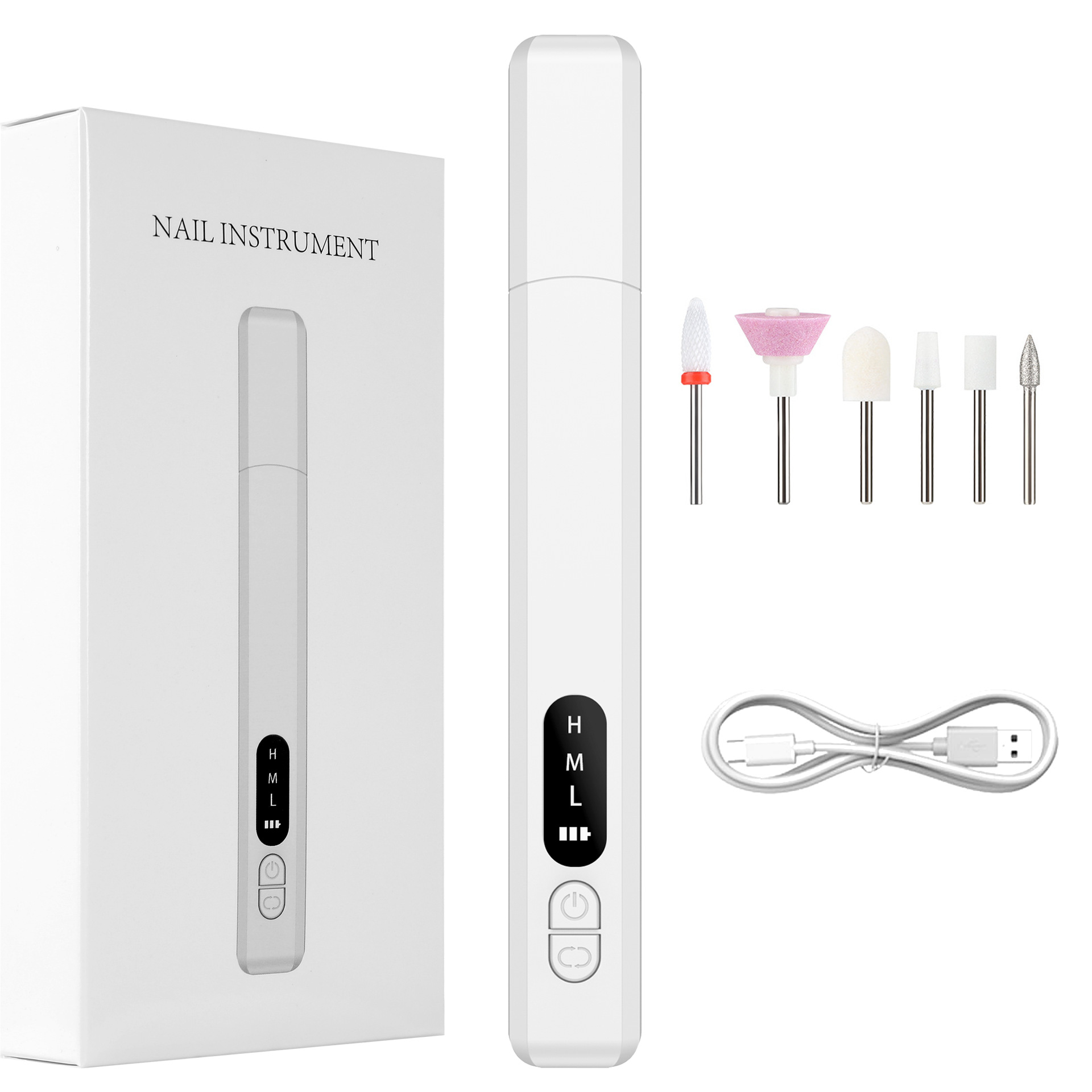 Yuqiu hogar amoladora de uñas eléctrica instrumento de belleza de uñas manicura portátil pluma de molienda máquina de molienda inalámbrica pequeña pluma de molienda