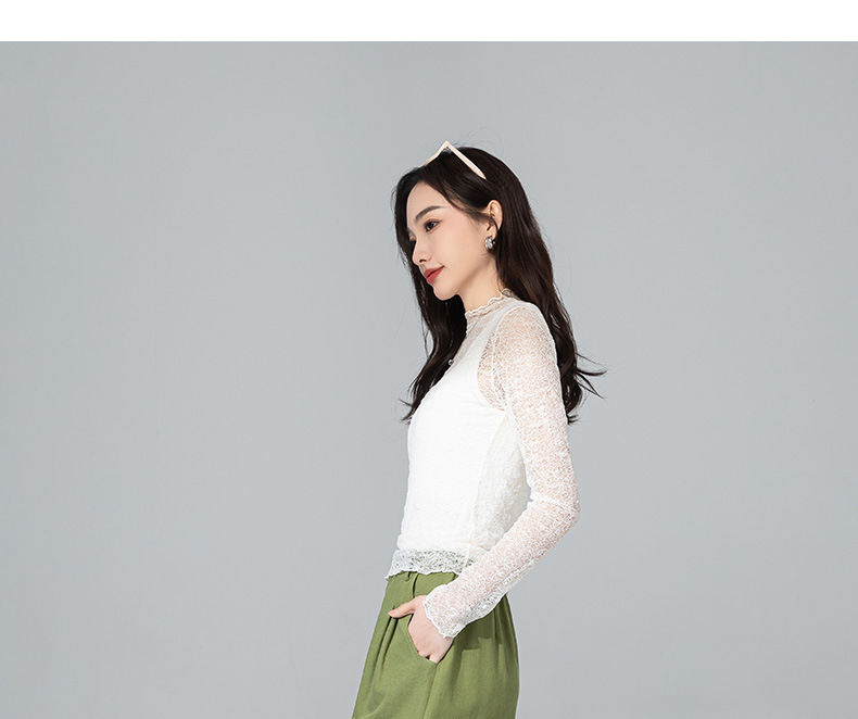 Quần tây nữ ống đứng cạp cao dáng suông dài chấm đất chất Tencel cotton — Xanh bơ chi tiết 19