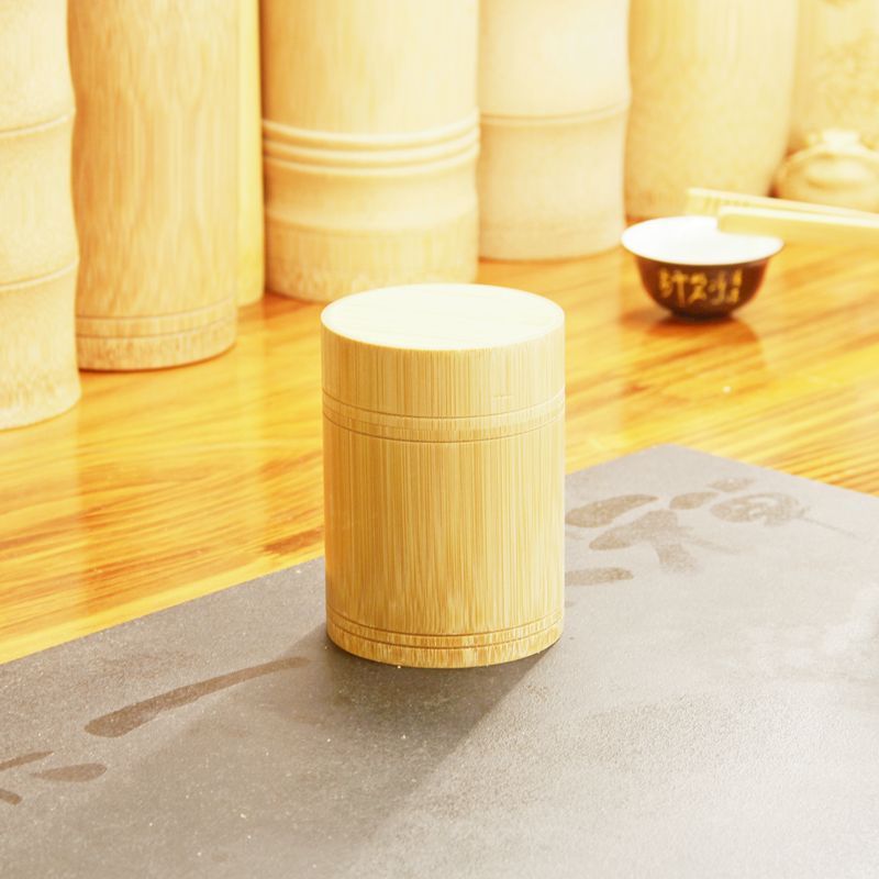 ポータブル茶葉缶密封缶旅行元生態竹製貯蔵缶茶缶彫刻茶桶特色竹工芸品|undefined
