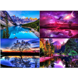 Diy5D Diamond Painting Scenery Combination Kit Cross-Border Amazon Source Manufacturer Wholesale Bright Diamond Oil Painting