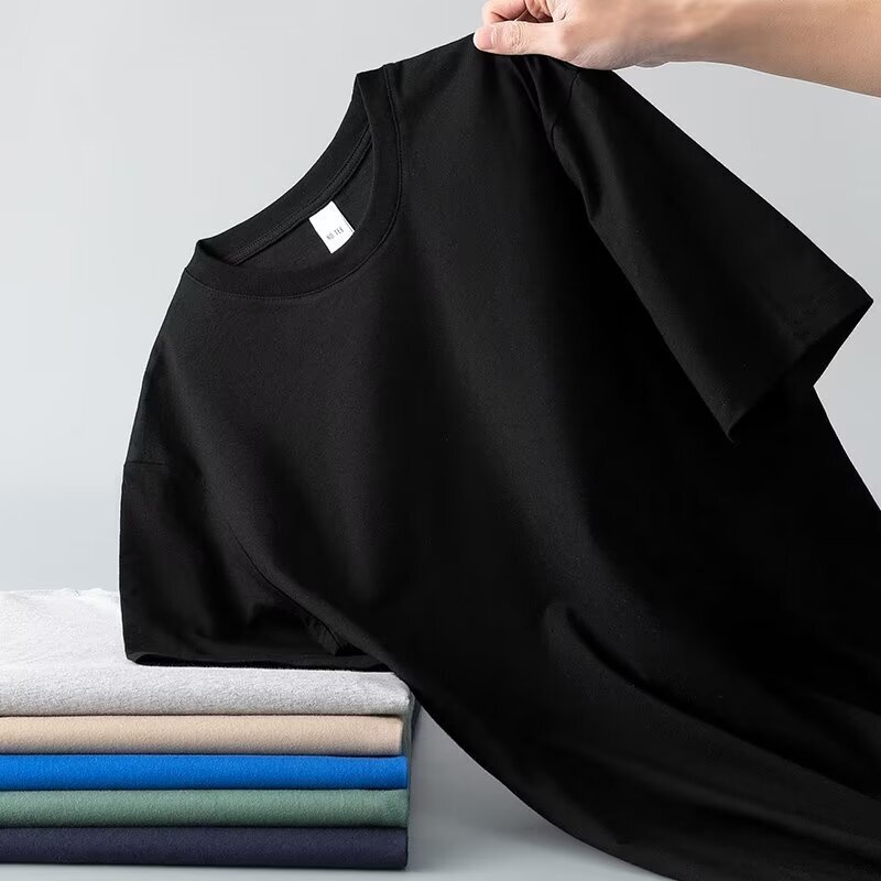 Men's Short-Sleeve T-Shirt Solid Color Base Shirt Trendy Cheap Half-Sleeve Summer Top Ice Silk