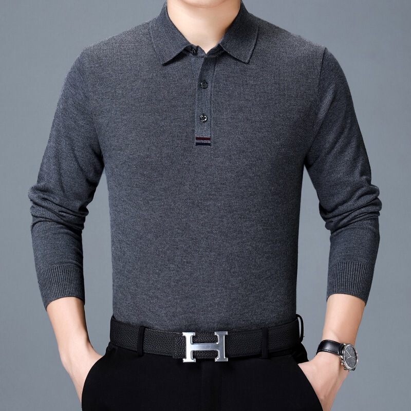 2026 Autumn/Winter Men's Business Casual Cashmere Sweater Long Sleeve POLO Shirt with Turn-down Collar, Simple, Comfortable, and Stylish T-shirt 2026 Autumn/Winter Men's Business Casual Cashmere Sweater Long Sleeve POLO Shirt with Turn-down Collar, Simple, Comfortable, and Stylish T-shirt