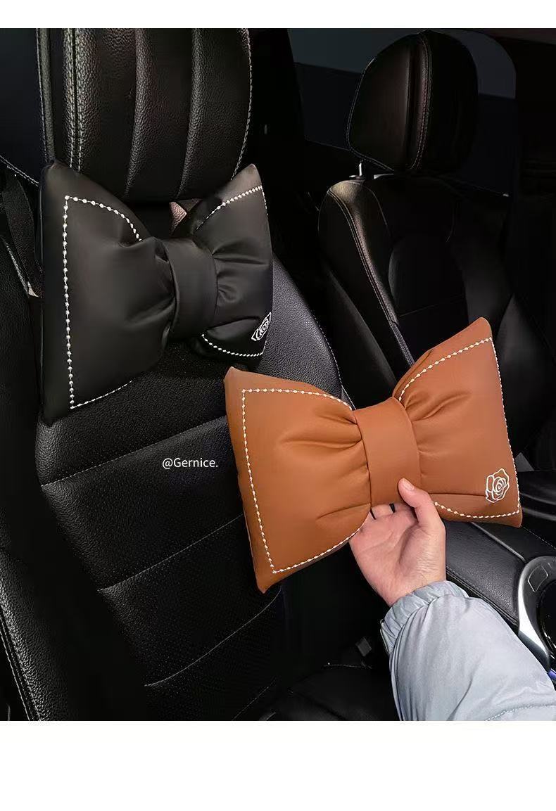 Car Seat Cushion, All-Season Use, Chanel-Style Goddess Design, Popular Camellia Flower Breathable Car Lumbar Support Cushion