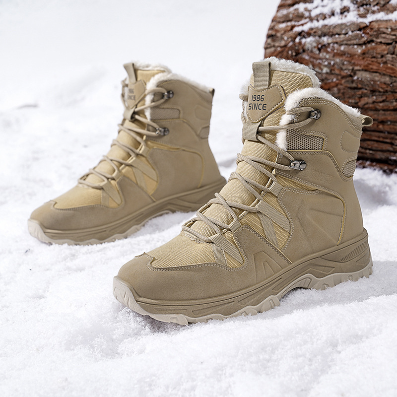 Zapatos de montaña al aire libre para hombres nuevos zapatos de senderismo antideslizantes y veludo, zapatos deportivos casuales transfronterizos para hombres