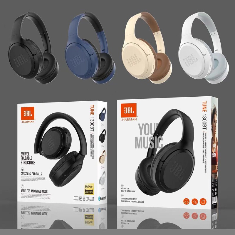 Suitable for Jbl 1300Bt Cross-Border Popular Huaqiangbei Wireless Head-Mounted Bluetooth Headset with Noise Reduction and Long Battery Life