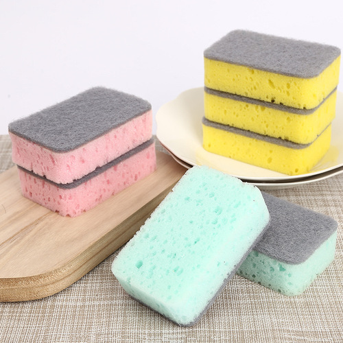 Sponge rub wholesale high-density dishwashing seaweed cotton household kitchen cleaning sponge scrubbing bowl scouring cloth