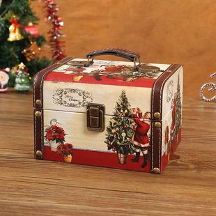 European Retro Waterproof Leather Storage Box American Living Room Home Jewelry Box with Lock Multi-Functional Desktop Treasure Box