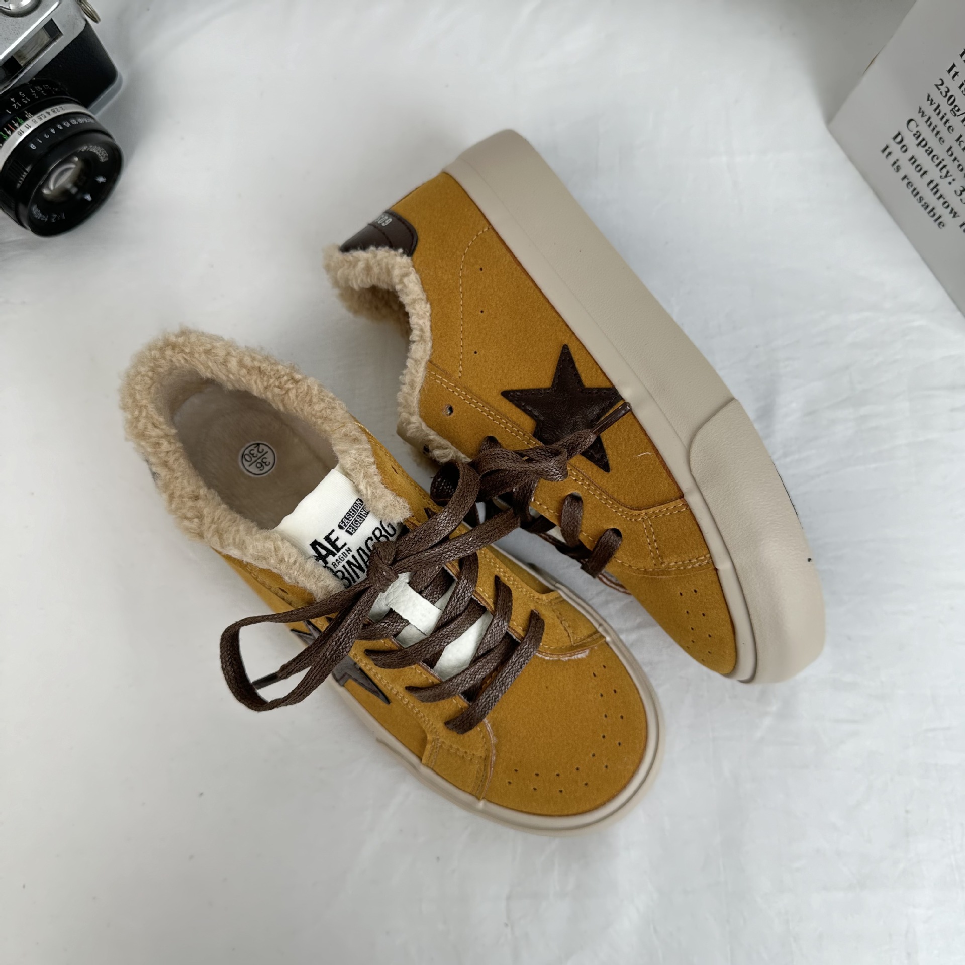 CKN viento de puerto de vello estrellas zapatos sucios de moda coreana de suela gruesa aumentada zapatos de skate casuales de moda 6603