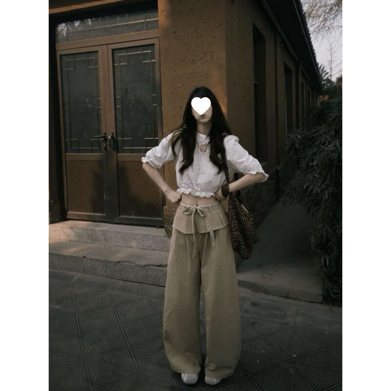 2026 Summer New French-Style Gentle Design Lace Short Shirt Paired with Casual Pants Two-Piece Set for Women 2026 Summer New French-Style Gentle Design Lace Short Shirt Paired with Casual Pants Two-Piece Set for Women