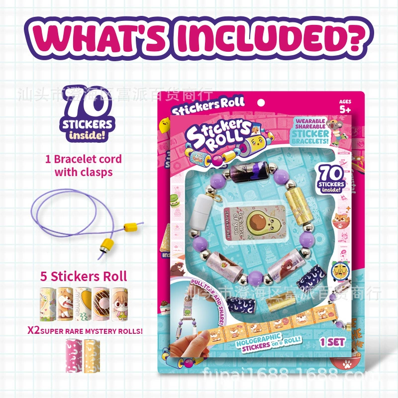 Набор для творчества: рулон наклеек, браслет из наклеек, отклеивающиеся стикеры, слепая коробка, коллекционные карточки, детские игрушки-наклейки из бисера для самостоятельного творчества