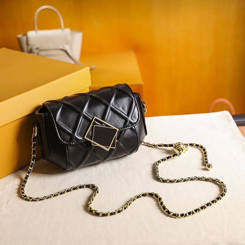 Women's Bag 2023 New Trend Fashion Small Golden Ball Chain Bag All-match Rhombus High-end Single Shoulder Messenger Bag_voghion.com