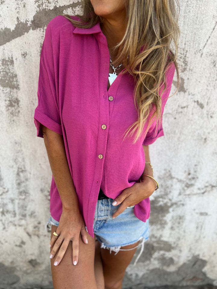 2026 Cross-Border European And American Independent Site Spring/Summer Women's Turn-Down Collar Casual Top_ecoleips.com