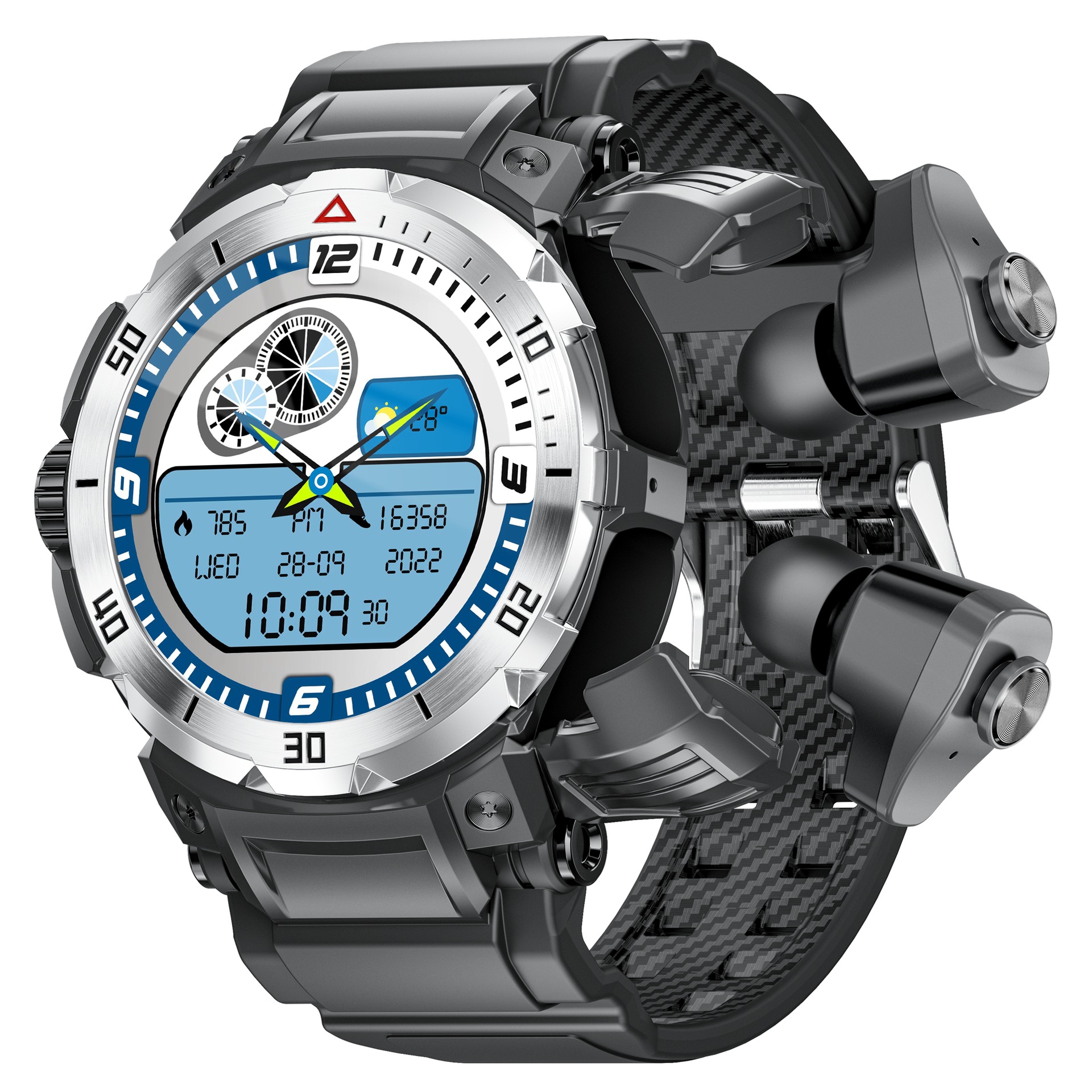 Transfronterizo MT100pro 2 en 1 reloj inteligente Bluetooth música salud deportiva TWS auriculares ventas calientes transfronterizas