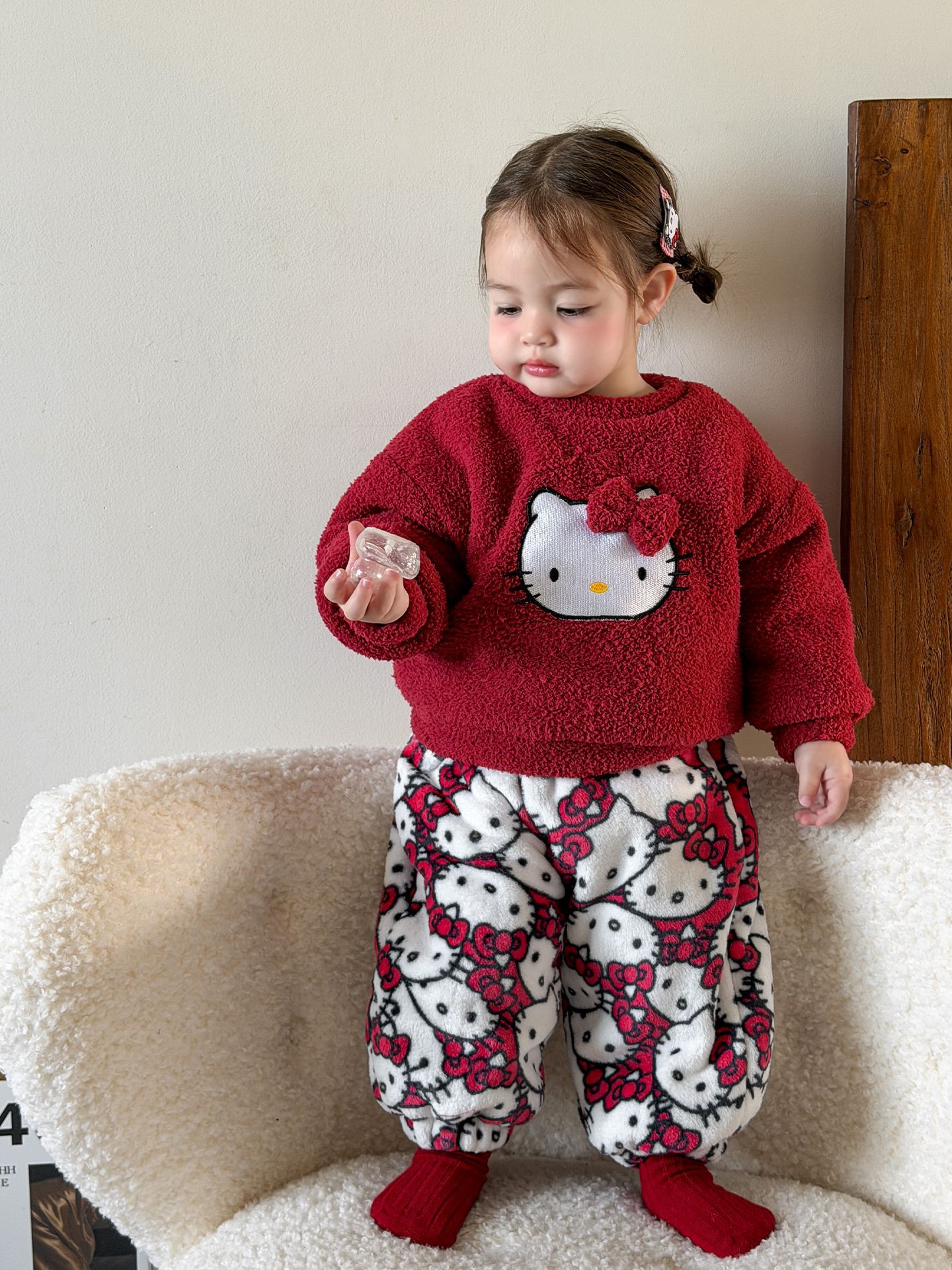 Sugar Pear ropa infantil pijamas de invierno para niños 2025 franela niñas ropa de hogar conjunto de ropa de terciaria ropa de bebé
