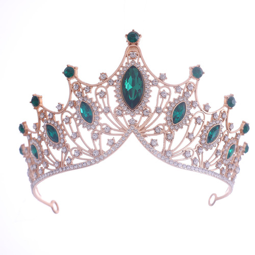 Cross-border Bridal Crown Hair Accessories European and American Wedding Dinner Baroque Rhinestone Crown Headband Headband Hair Accessories