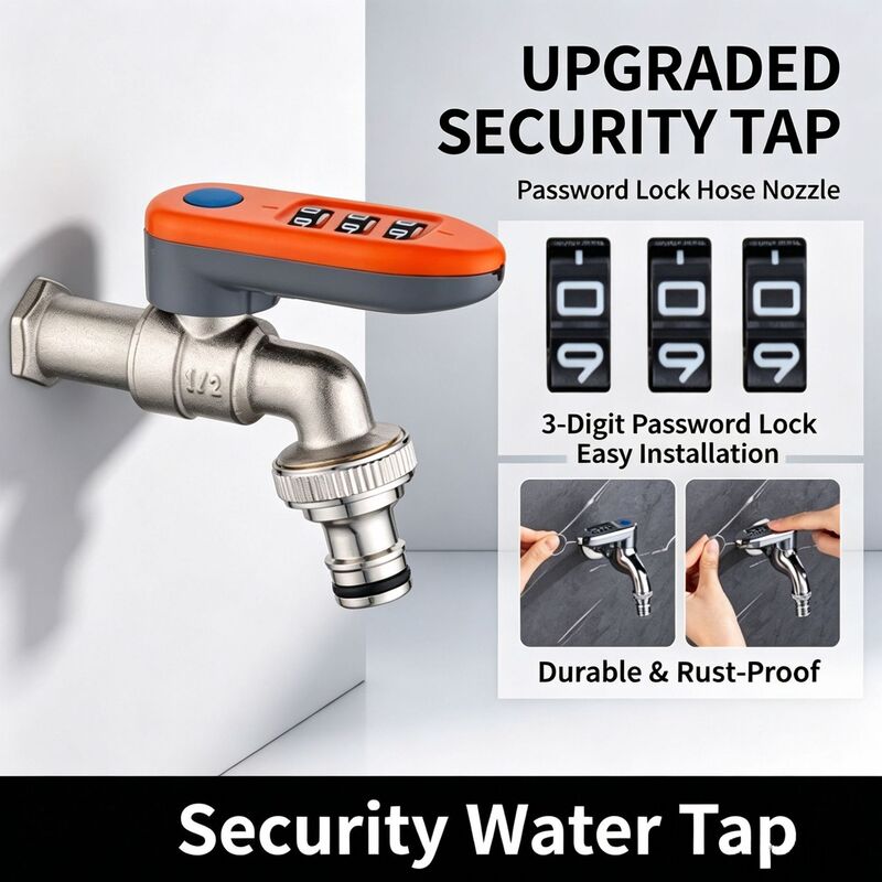 Outdoor anti-freeze anti-theft password lock faucet switch with lock for garden watering, car washing, washing machine, high-flow water nozzle