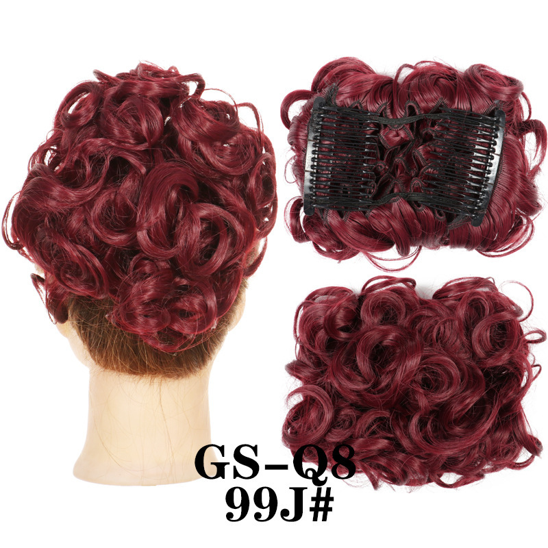 Transfronterizos europeos y estadounidenses rizos brotes de cabello al por mayor mujeres rizos ondas chinas retro flores brotes de caballo cabello de pino peluca