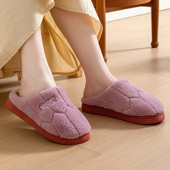 New Style Simple Cotton Slippers Women's Autumn and Winter Outer Wear Cotton Slippers Home Indoor Warm Couple Household Non-Slip Men's Slippers