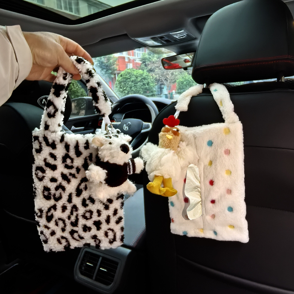 Nuevo West Highlands coche toalla bolsa colgante caja de extracción de papel asiento de almacenamiento de toalla bolsa colgante muñeca mujer