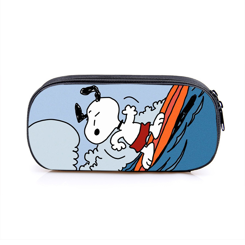 Nuevo Snoopy transfronterizo bolsas de lápiz de gran capacidad creativas caja de papelería de dibujos animados de alto valor de la cara caja de lápiz para estudiantes de primaria